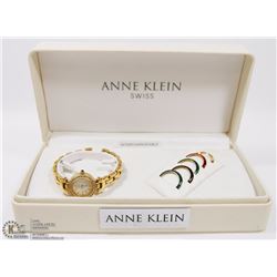 ANNE KLEIN WATCH SET WITH MULTIPLE STRAPS IN