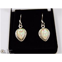 #28-AUSTRALIAN TRIPLE OPAL GEMSTONE EARRINGS
