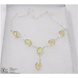 #26-AUSTRALIAN TRIPLE OPAL GEMSTONE NECKLACE