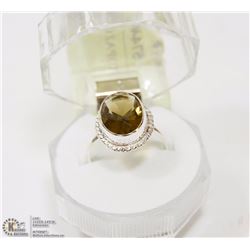 #33-SMOKY TOPAZ GEMSTONE RING