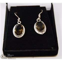 #32-SMOKY TOPAZ GEMSTONE EARRINGS