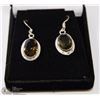Image 1 : #32-SMOKY TOPAZ GEMSTONE EARRINGS