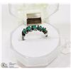 Image 1 : #6- GREEN EMERALD BLACK RING