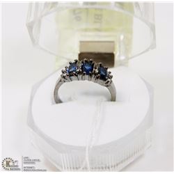 #5- BLUE SAPPHIRE BLACK RING