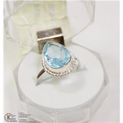 #37-BLUE TOPAZ GEMSTONE RING