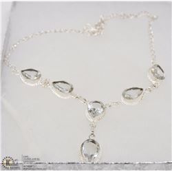 #22- WHITE TOPAZ  GEMSTONE NECKLACE