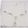 Image 1 : #22- WHITE TOPAZ  GEMSTONE NECKLACE