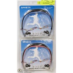 LOT OF 2 SPORTS DIGITAL MUSIC PLAYER HEADPHONES