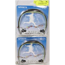 LOT OF 2 SPORTS DIGITAL MUSIC PLAYER HEADPHONES