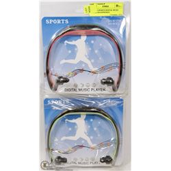 LOT OF 2 SPORTS DIGITAL MUSIC PLAYER HEADPHONES
