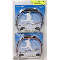 LOT OF 2 SPORTS DIGITAL MUSIC PLAYER HEADPHONES