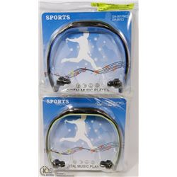 LOT OF 2 SPORTS DIGITAL MUSIC PLAYER HEADPHONES