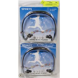 LOT OF 2 SPORTS DIGITAL MUSIC PLAYER HEADPHONES