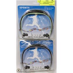 LOT OF 2 SPORTS DIGITAL MUSIC PLAYER HEADPHONES