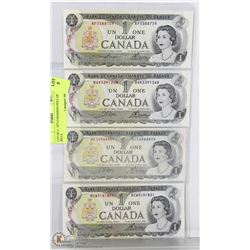 LOT OF 4 - 1973 CANADIAN DOLLAR BILLS