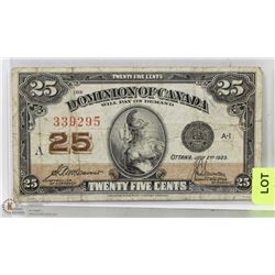 1923 CANADIAN SHINPLASTER