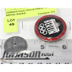 GERMAN NAZI 1936 OLYMPIC GAME MEDAL BADGE