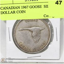 CANADIAN 1967 GOOSE  SILVER $1 DOLLAR COIN