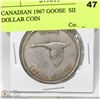 Image 1 : CANADIAN 1967 GOOSE  SILVER $1 DOLLAR COIN