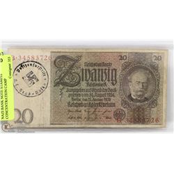 NAZI BANK NOTE STAMPED CONCENTRATION CAMP