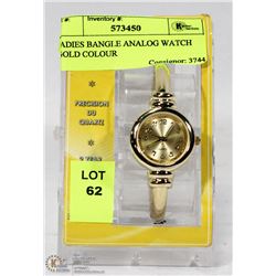 LADIES BANGLE ANALOG WATCH ,GOLD COLOUR