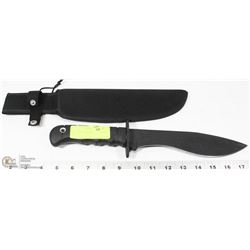 BLACK HUNTING KNIFE IN SHEATH W/