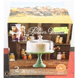 "THE PIONEER WOMAN"2PC CAKE STAND &COVER