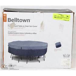 BELLTOWN PATIO ROUND TABLE & CHAIR SET COVER