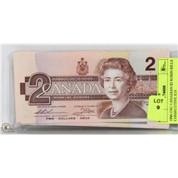 1986 UNC CANADIAN $2 ROBIN BILLS CONSECUTIVE X10