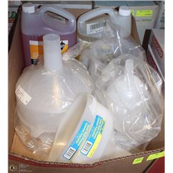 BUG/WINDSHIELD/SUMMER WASH + ASSORTED FUNNNELS