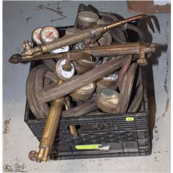 LOT OF 2 ACETYLENE HOSES AND REGULATORS