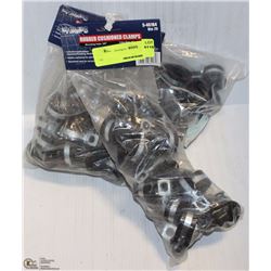 3 PACKS OF 25 RUBBER CUSHIONED CLAMPS 1"