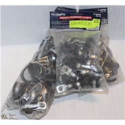 3 PACKS OF 25 ASSORTED RUBBER CUSHIONED CLAMPS