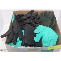 BOX OF ASSORTED RUBBER CLEANING GLOVES