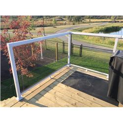 METAL RAILING WITH GLASS INSERTS AND ALL HARDWARE