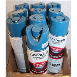 10 CANS OF RUSTOLEUM INVERTED MARKING PAINT