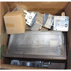 BOX OF ELECTRICAL BOXES,SCREW COUPLINGS,