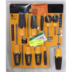 10-PIECE DEWALT SCREWDRIVER SET(COMPLETE)