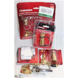 LOT OF GAS-RELATED CONNECTIONS/FITTINGS