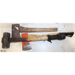 2 AXES & 8 LB SLEDGE HAMMER
