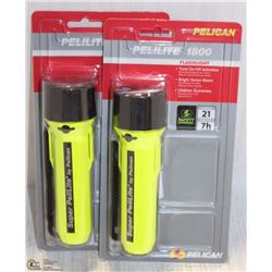PAIR OF PELICAN 1800 HI-VIZ FLASHLIGHTS