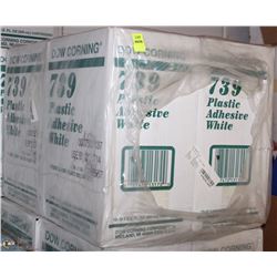 4 CASES OF DOW 739 PLASTIC WHITE ADHESIVE