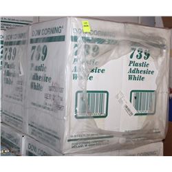 4 CASES OF DOW 739 PLASTIC WHITE ADHESIVE