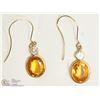 Image 1 : #1 -14KT W. GOLD YELLOW & WHITE SAPPHIRE EARRINGS