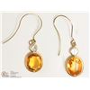 Image 2 : #1 -14KT W. GOLD YELLOW & WHITE SAPPHIRE EARRINGS