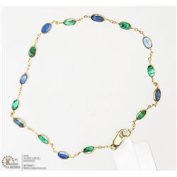#2 -14KT YELLOW GOLD EMERALD & SAPPHIRE BRACELET
