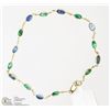 Image 1 : #2 -14KT YELLOW GOLD EMERALD & SAPPHIRE BRACELET