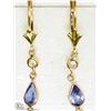 Image 1 : #5 -14KT Y. GOLD TANZANITE & DIAMOND EARRINGS