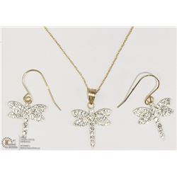 #6 -10KT YELLOW GOLD CZ BUTTERFLY EARRINGS