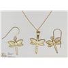 Image 2 : #6 -10KT YELLOW GOLD CZ BUTTERFLY EARRINGS